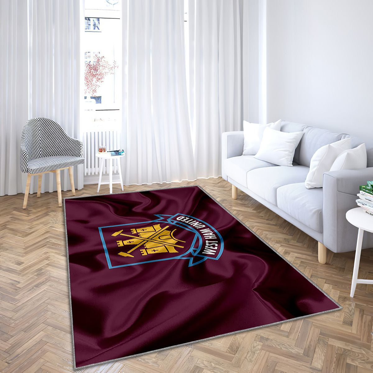 West Ham United Fc Tapis Sol - Tapis De Salon, Premier League Football Londres Tapis Art, Tapis pour la décoration de la maison