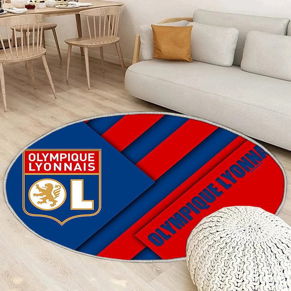 Olympique Lyonnais Tapis Sol - Tapis De Salon, Lyon France Bleu Rouge Ion Tapis Art, Tapis pour la décoration de la maison