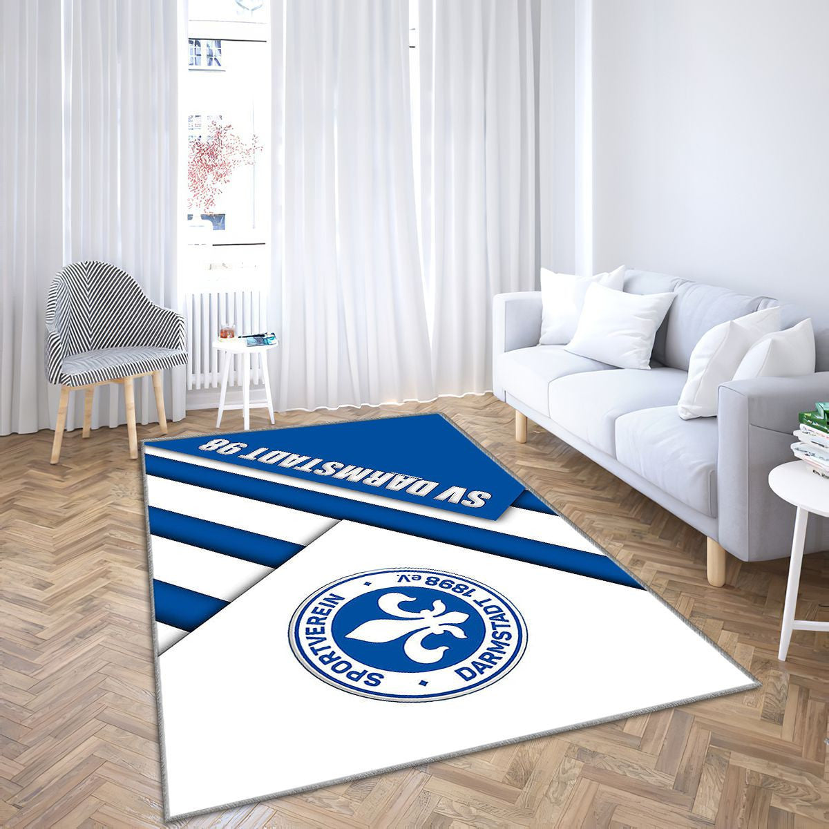 Sv Darmstadt 98Bleu Blanc Ion Darmstadt Tapis Sol - Tapis De Salon, Bundesliga 2 Tapis Art, Tapis pour la décoration de la maison